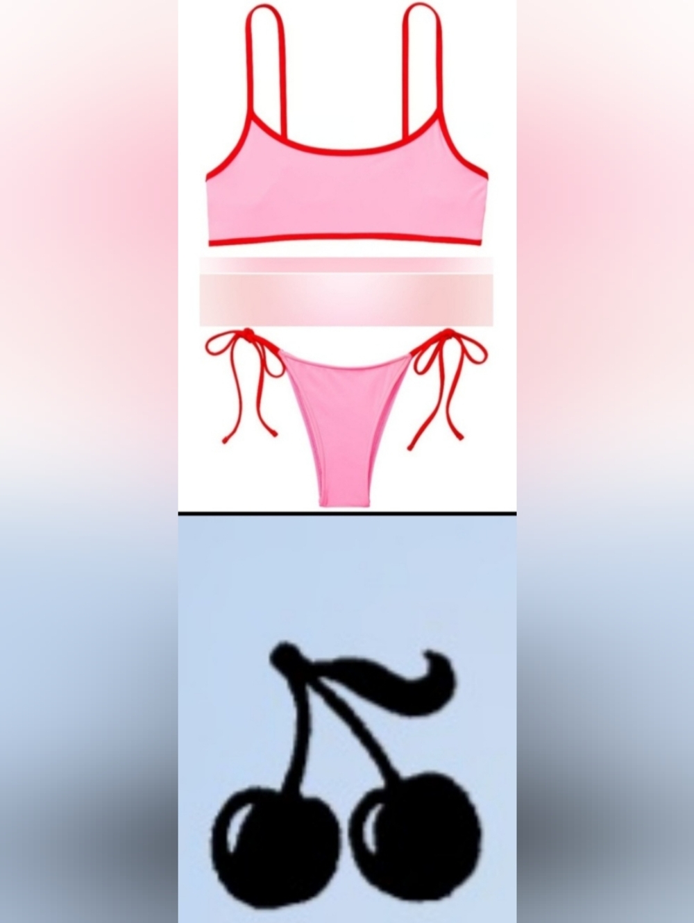 XL XXL PINK By Frankies Bikinis ST Augustine Side Tie Bikini Set Pink Red